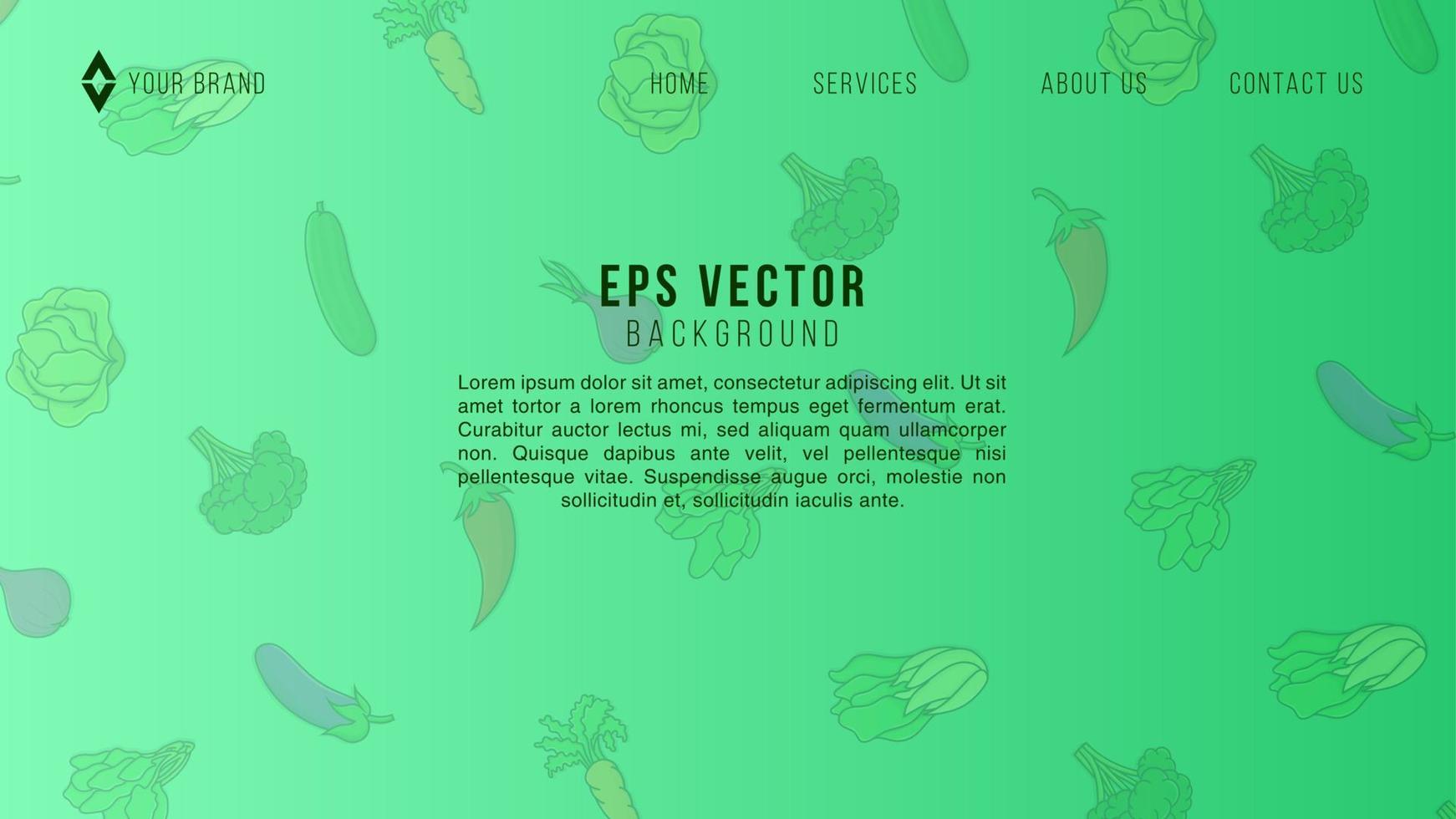 Vegetable Green Web Design Abstract Background EPS 10 Vector For Website, Landing Page, Home Page, Web Page