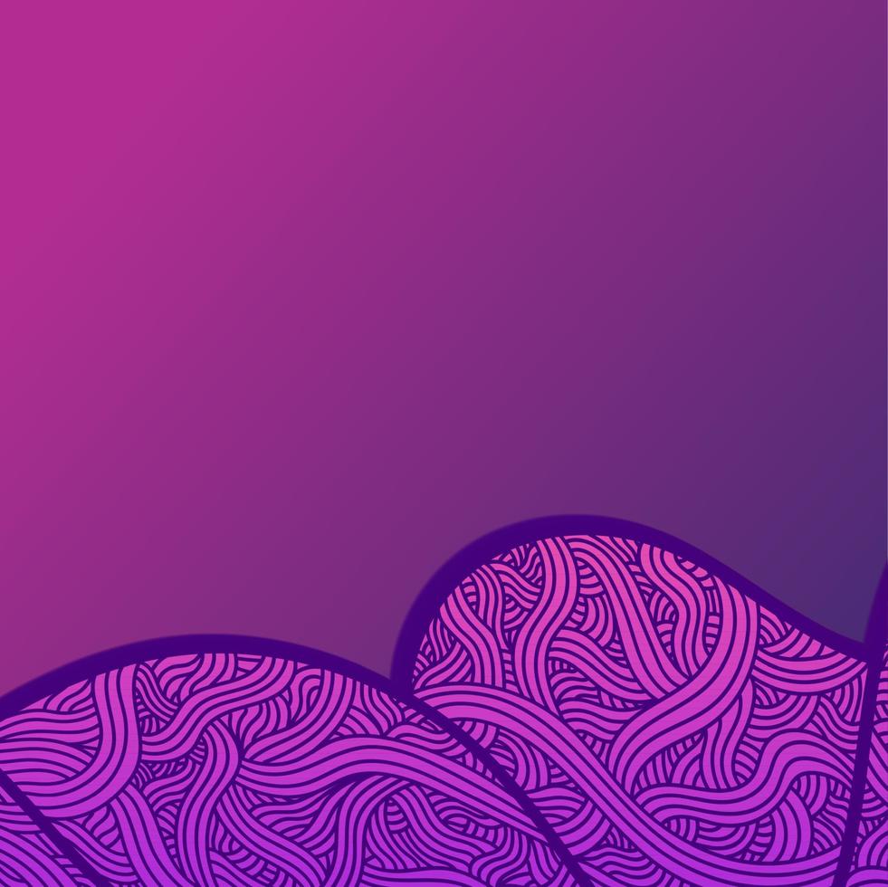 Purple Doodle Social Media Template Design Abstract Doodles Background EPS 10 Vector