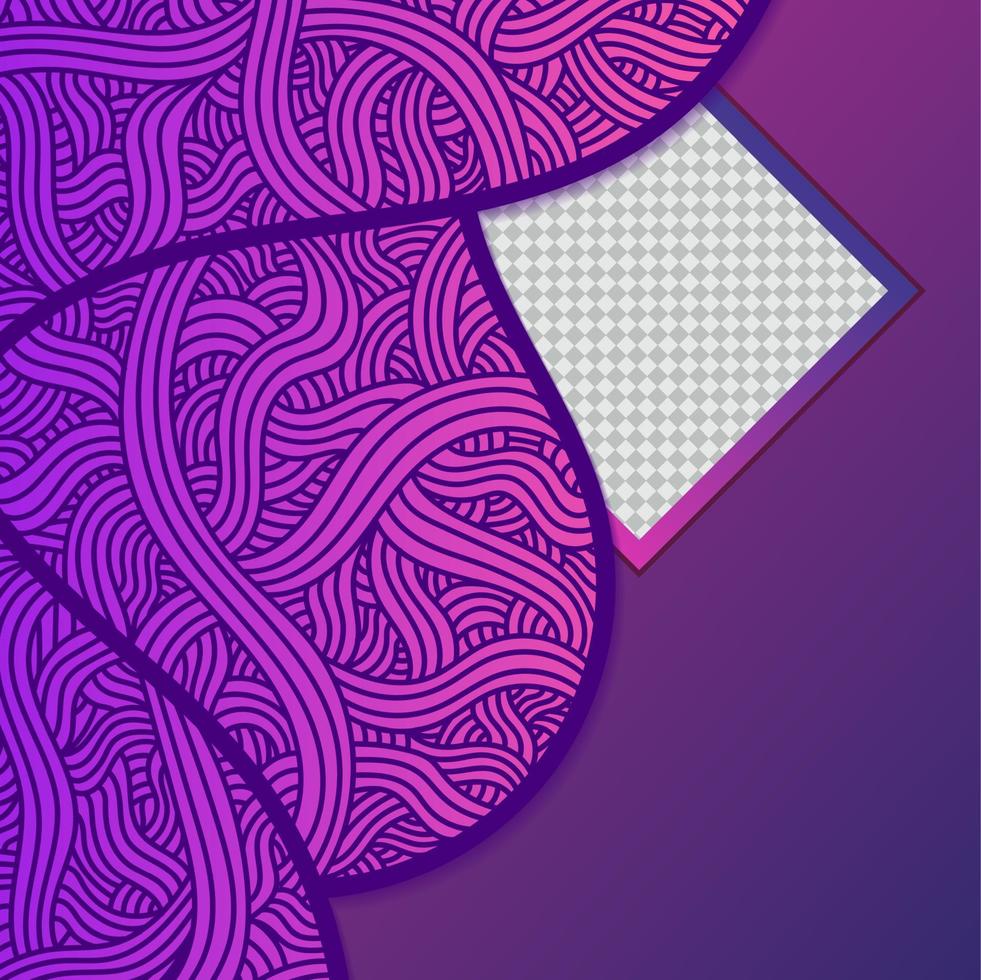 Purple Doodle Social Media Template Design Abstract Doodles Background EPS 10 Vector