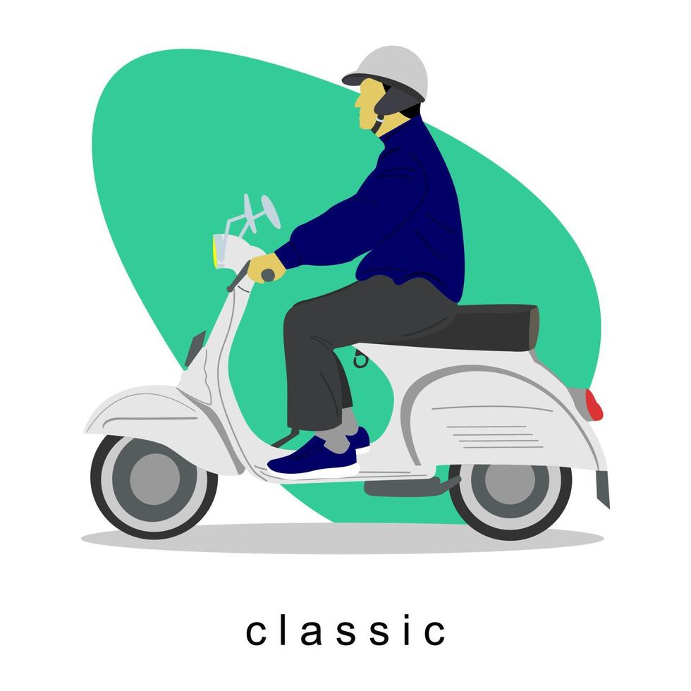 diseño de ilustración vectorial de personas que usan scooters vector