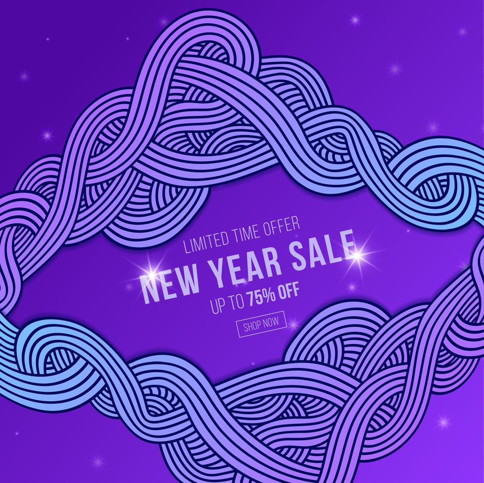 New Year sale marketing abstract doodle background template EPS 10 vector