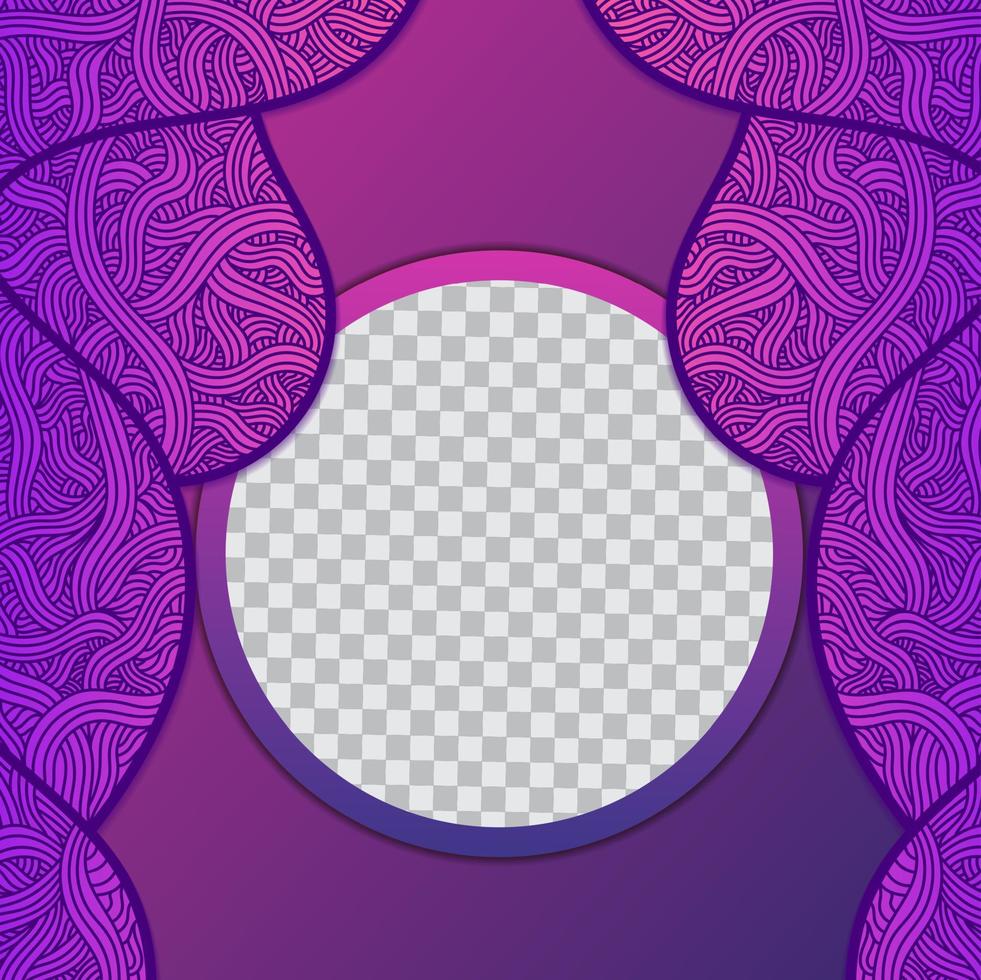 Purple Doodle Social Media Template Design Abstract Doodles Background EPS 10 Vector