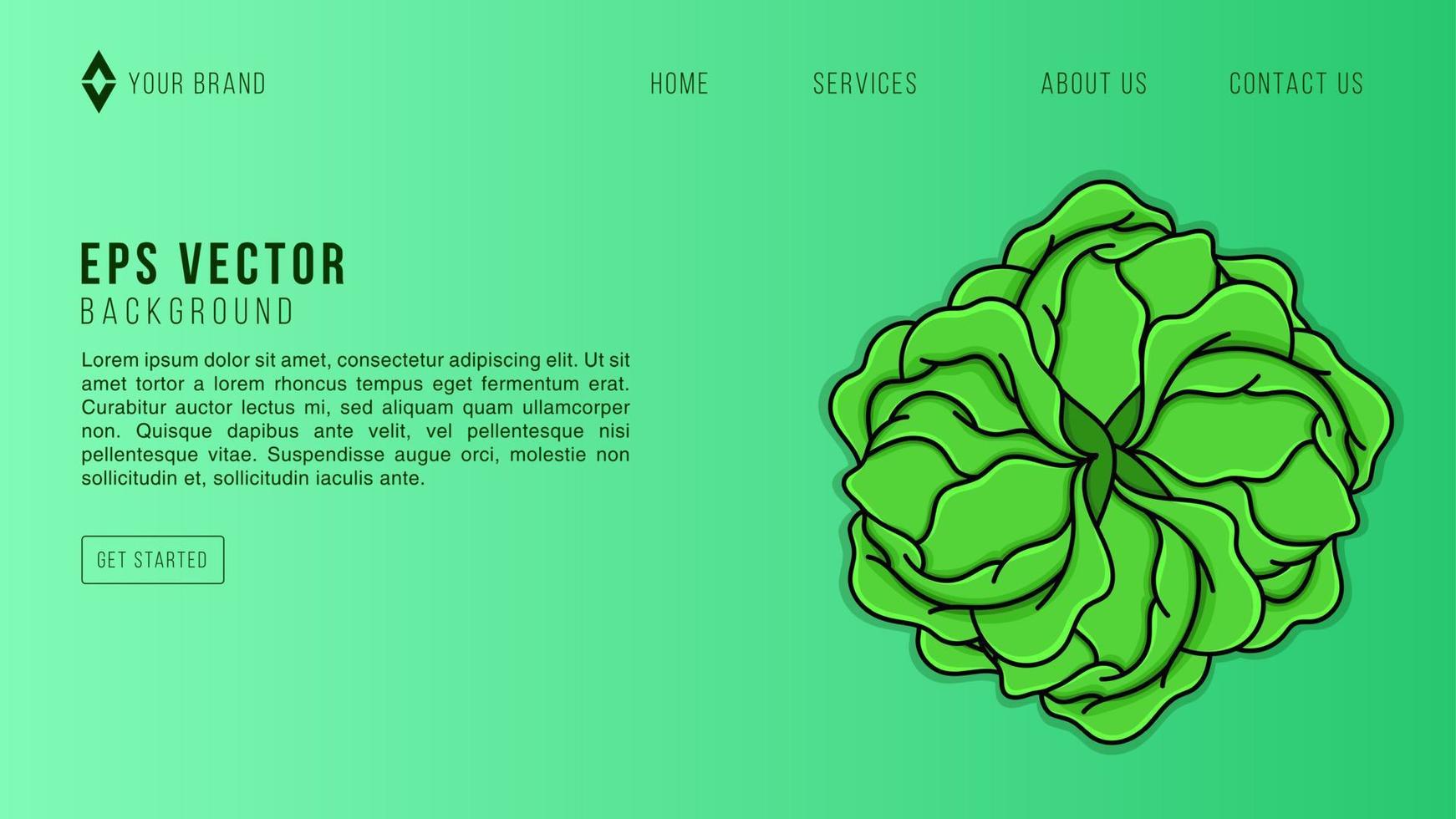 Vegetable Green Web Design Abstract Background EPS 10 Vector For Website, Landing Page, Home Page, Web Page
