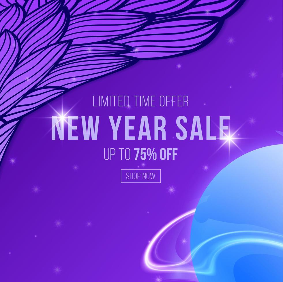 New Year sale marketing abstract doodle background template EPS 10 vector