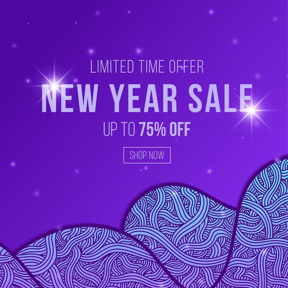 New Year sale marketing abstract doodle background template EPS 10 vector