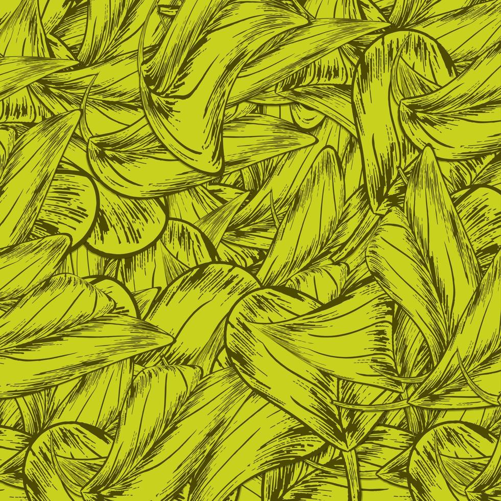 Yellow plain floral drawing. Silhouettes of blooming lilac flowers in vintage style. Elegant seamless botanical pattern made of spring flowers. Nature ornament for textile, fabric, wallpaper, surface vector