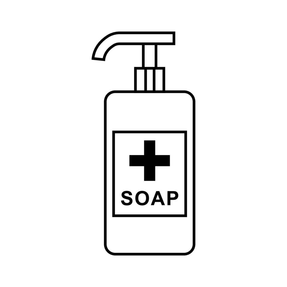 Soap bottle vector design with lines