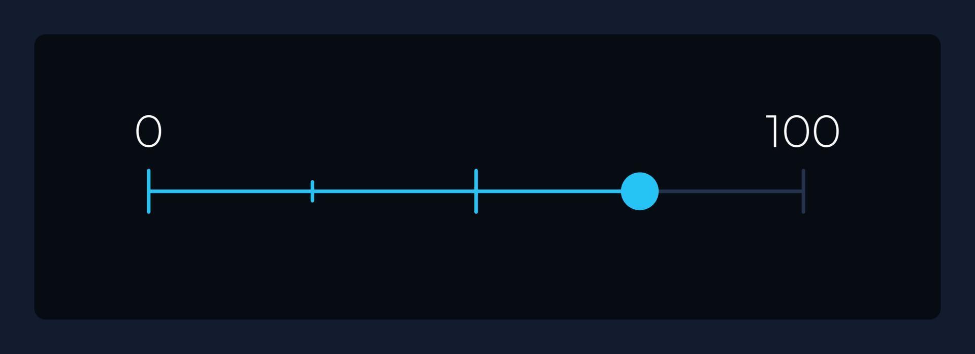 Slider with dividers UI element template. Editable isolated vector