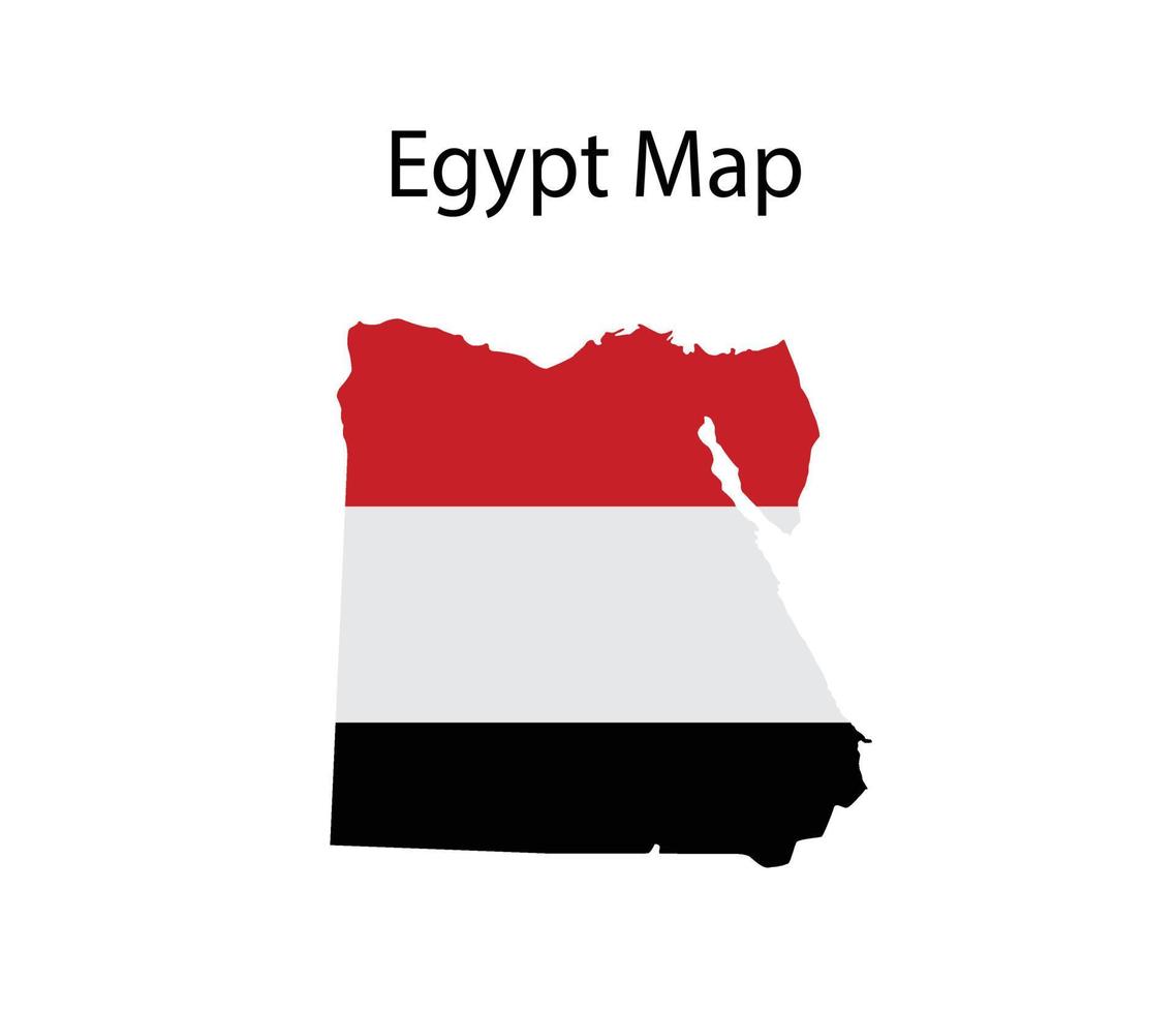 Egypt Map with Flag Vector Illustration