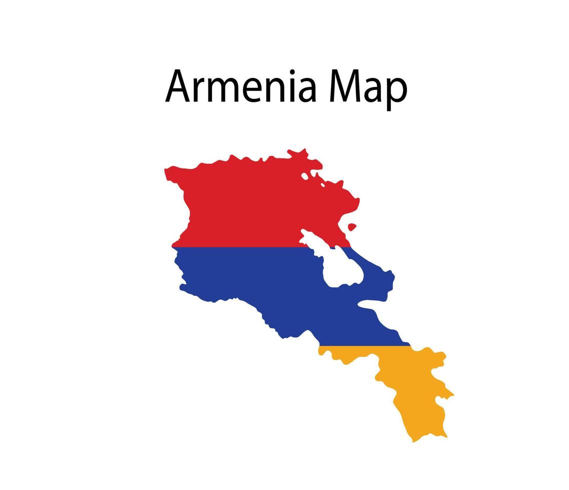 Mapa de armenia con ilustración de vector de bandera