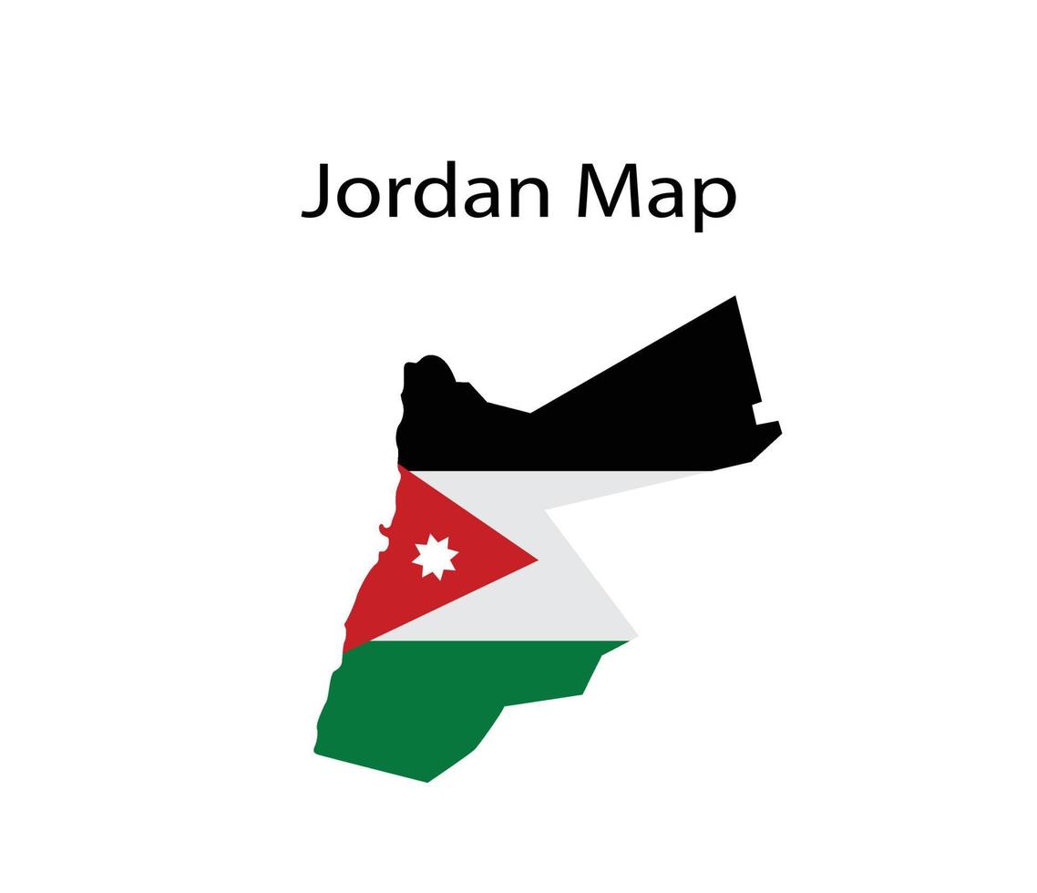 Jordan Map with Flag Vector Illustration
