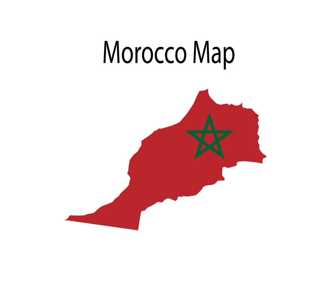 Morocco Map with Flag Vector Illustration