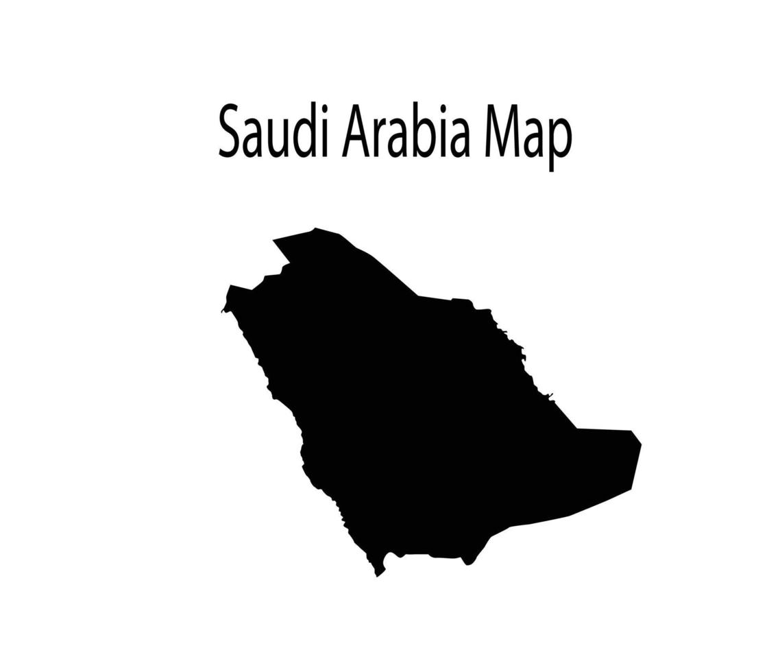 Saudi Arabia Map Silhouette Vector Illustration
