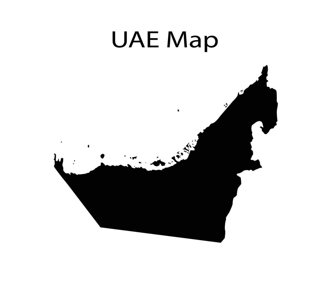 Ilustración de vector de silueta de mapa de Emiratos Árabes Unidos