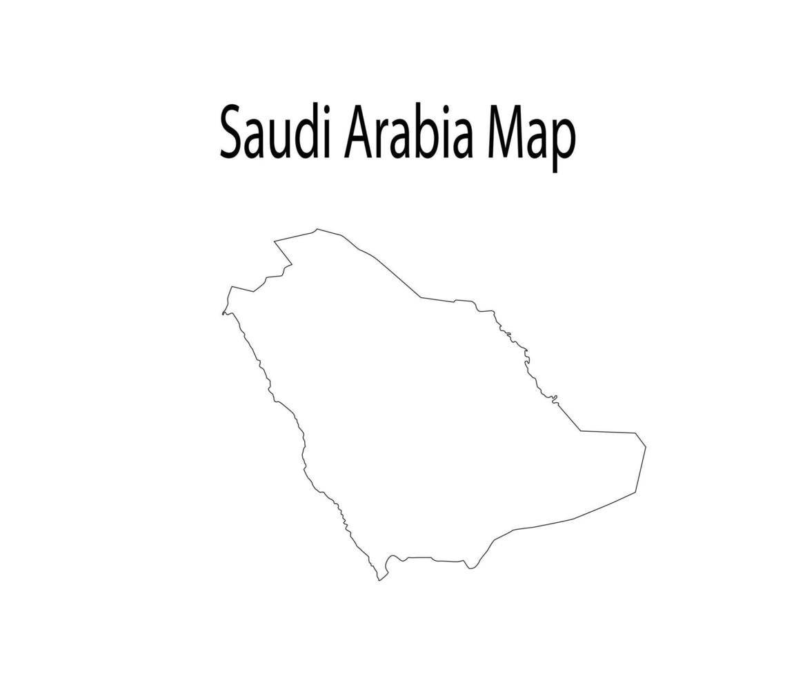 Saudi Arabia Map Line Art Vector Illustration