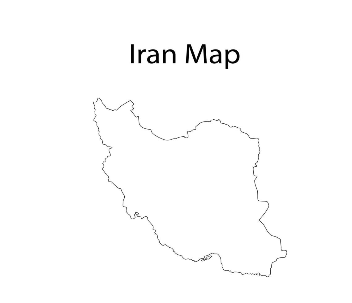 Iran Map Line Art Vector Illustration