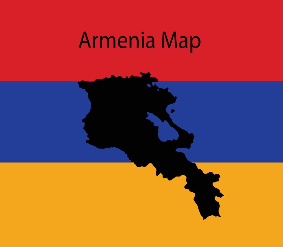 Armenia Map Silhouette Flag in Background vector