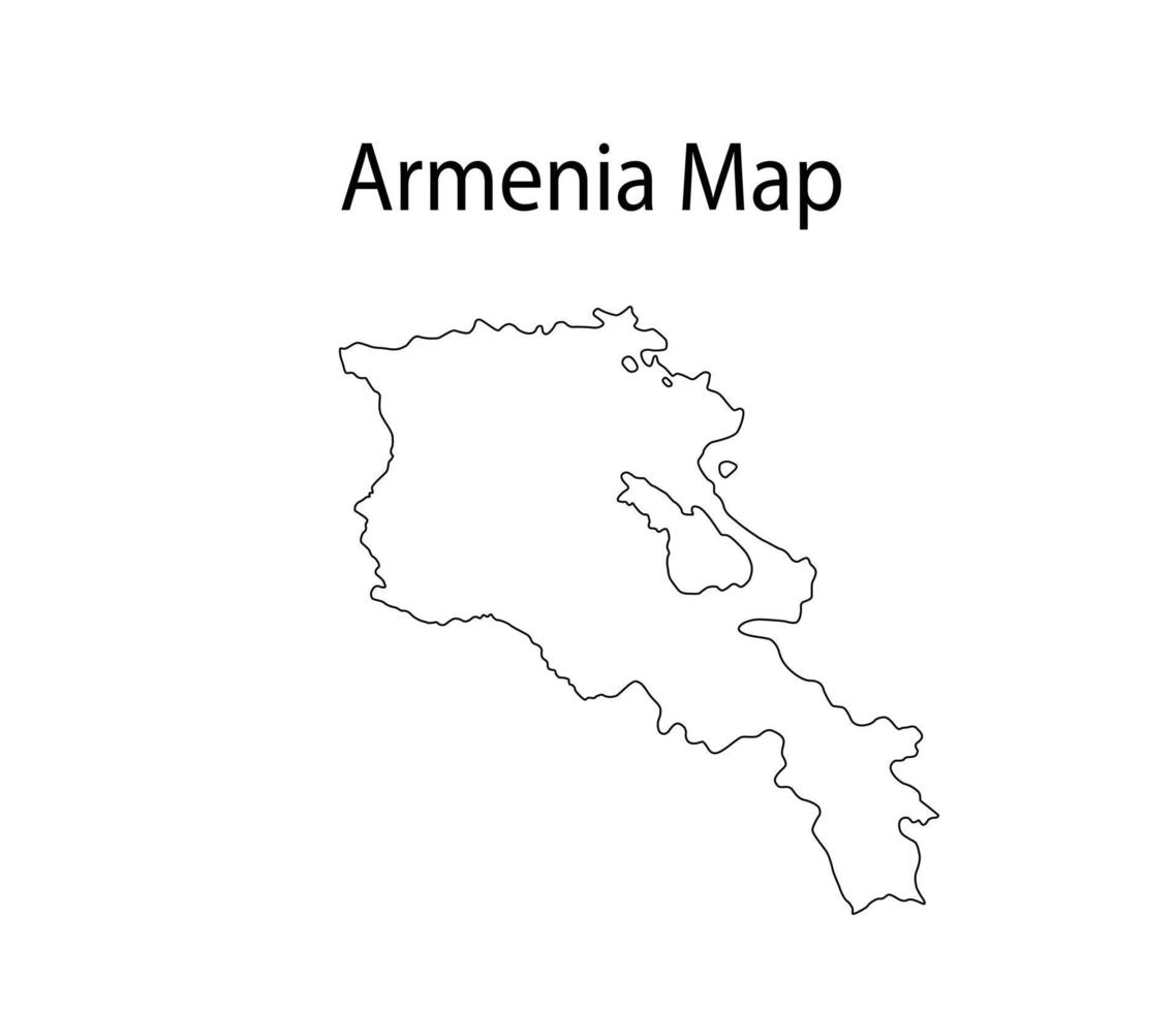 armenia mapa línea arte vector ilustración
