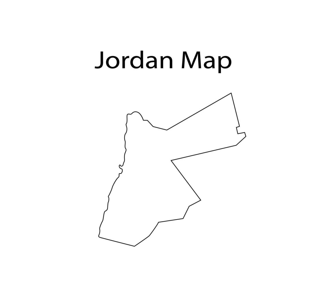 Jordan Map Line Art Vector Illustration