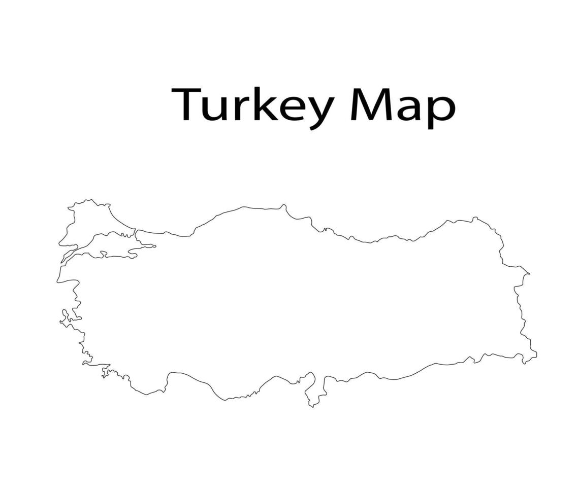 Turkey Map Line Art Vector Illustration