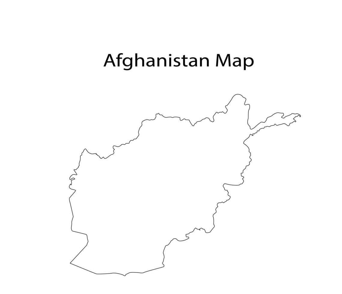 Afghanistan Map Line Art Vector Illustration