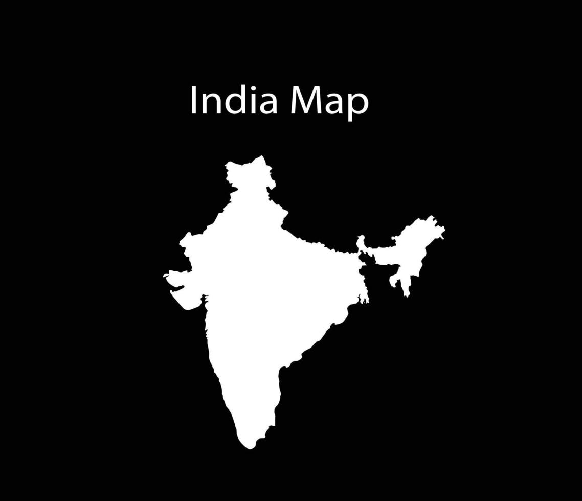 mapa de india en fondo negro vector