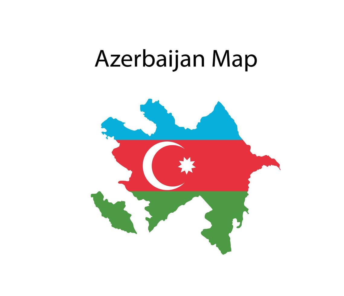 Azerbaijan Map with Flag Vector Illustration