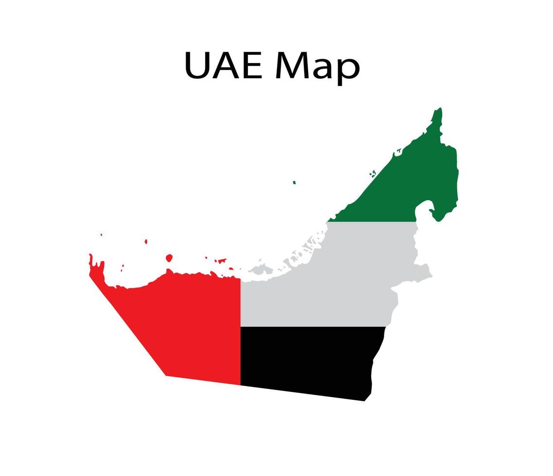 UAE Map with Flag Vector Illustration