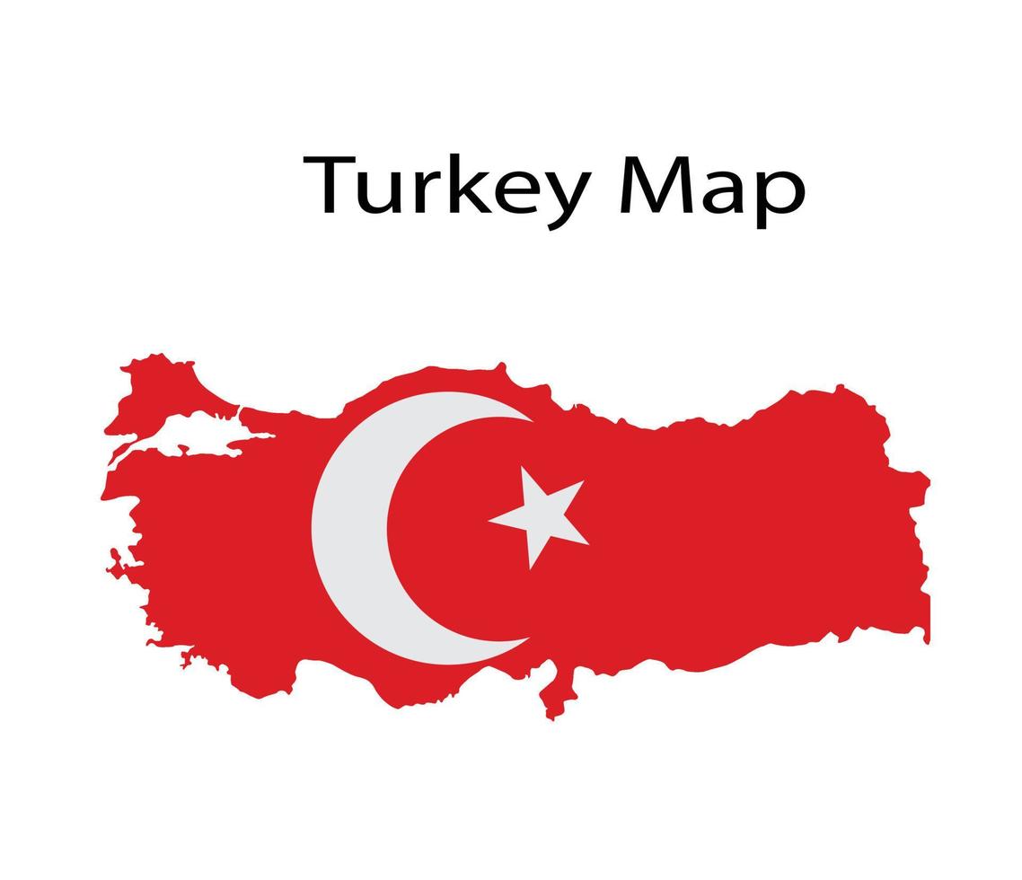 Turkey Map with Flag Vector Illustration