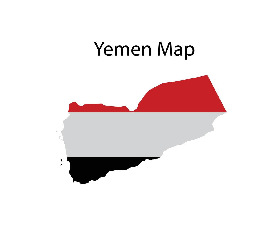 Mapa de Yemen con ilustración de vector de bandera