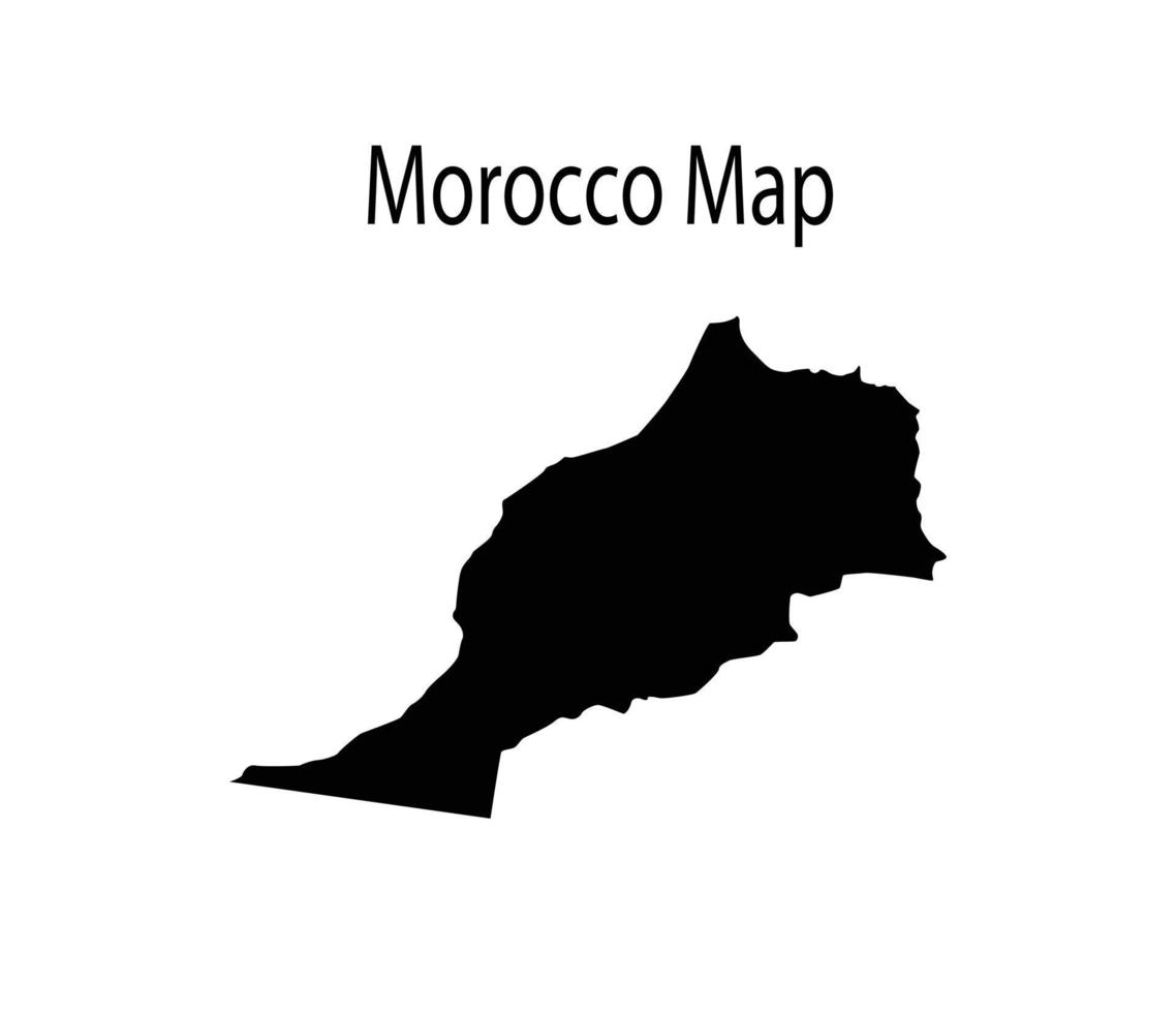 marruecos mapa silueta vector ilustración