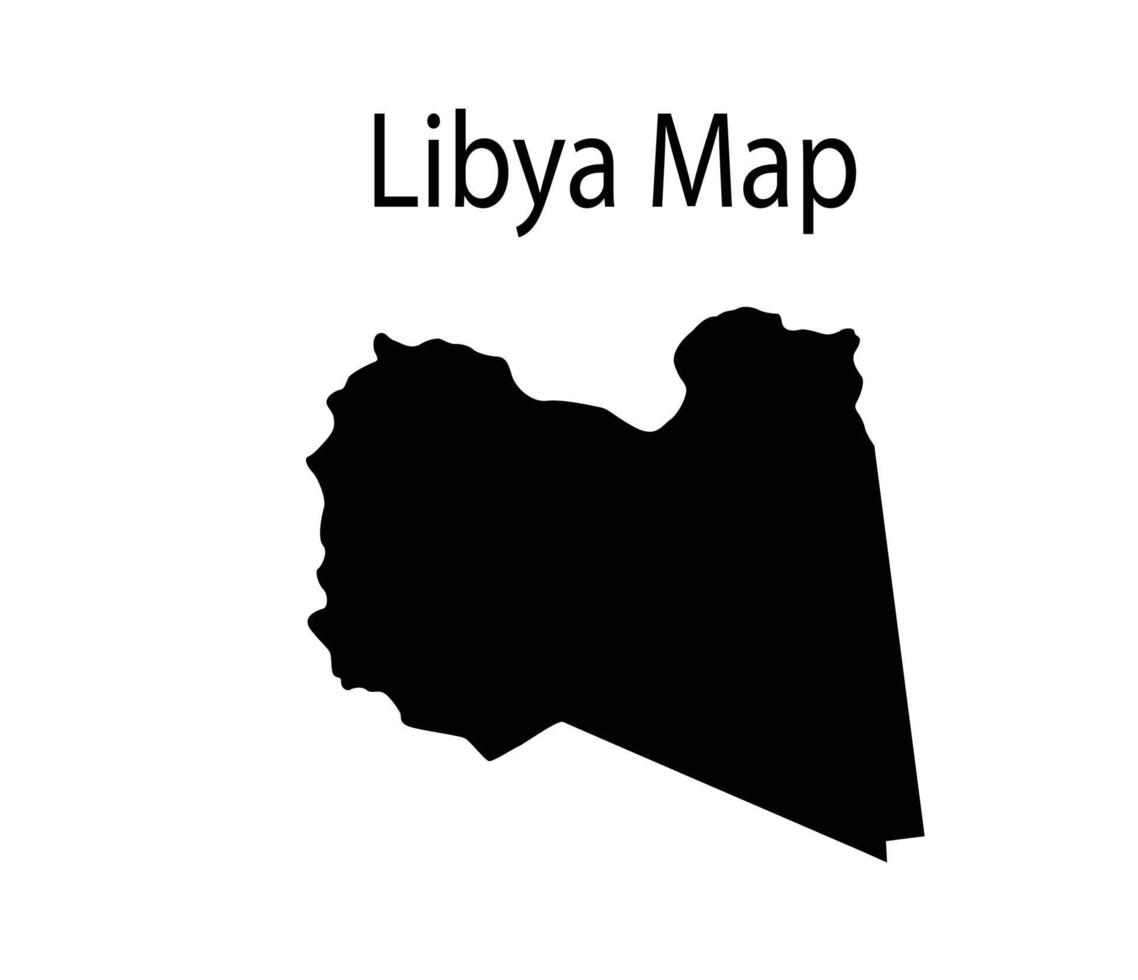 Libya Map Silhouette Vector Illustration