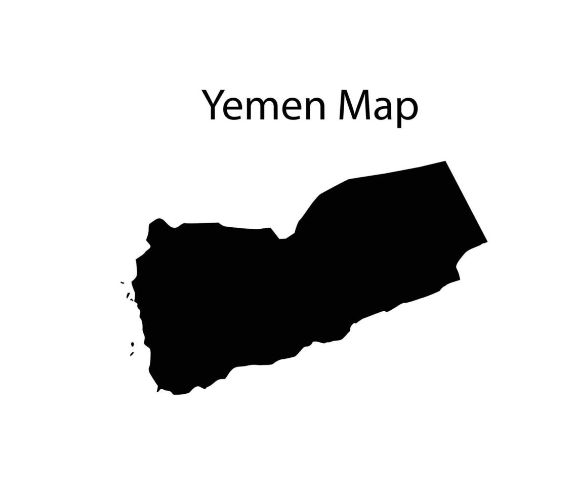 Yemen Map Silhouette Vector Illustration