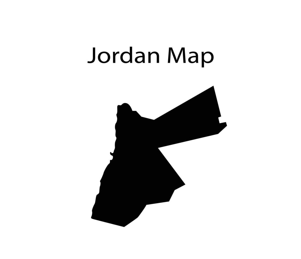 Jordan Map Silhouette Vector Illustration