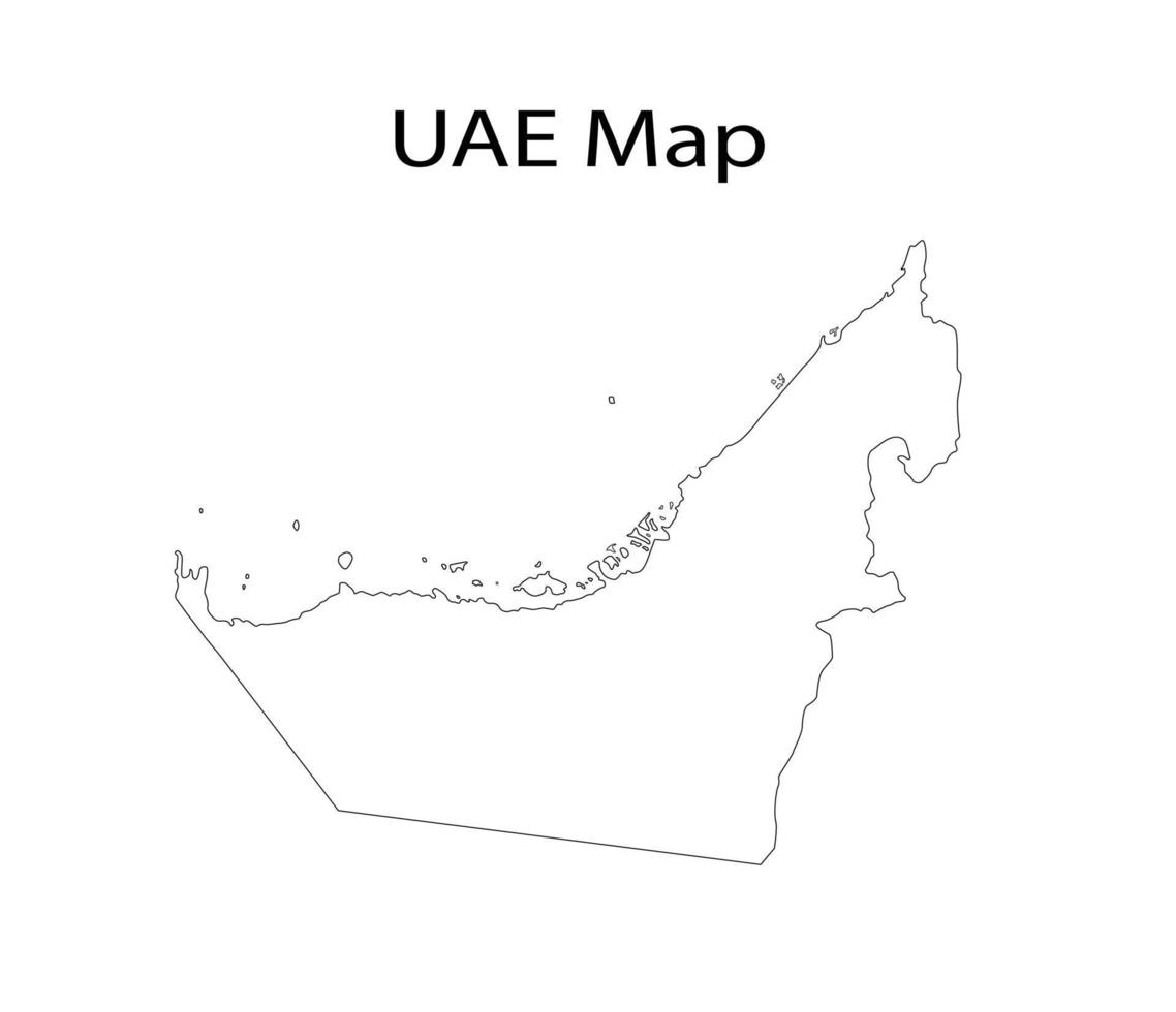 ilustración de vector de arte de línea de mapa de emiratos árabes unidos