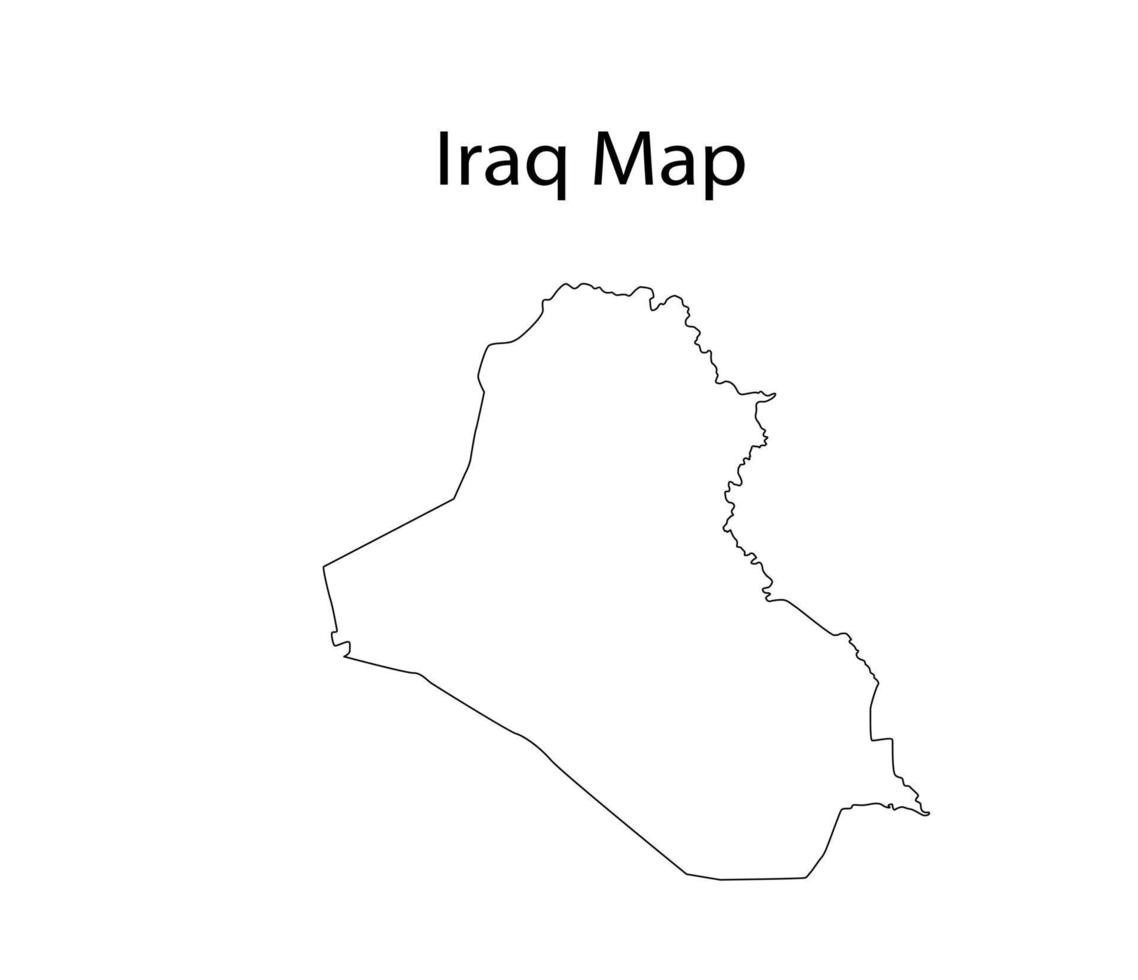 Iraq Map Line Art Vector Illustration