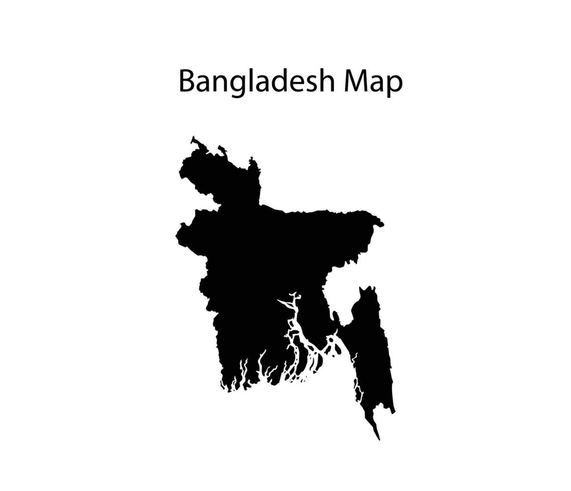 Ilustración de vector de silueta de mapa de bangladesh