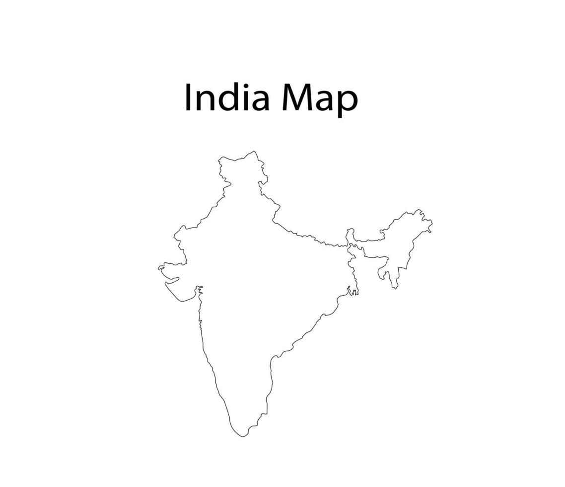 india mapa línea arte vector ilustración