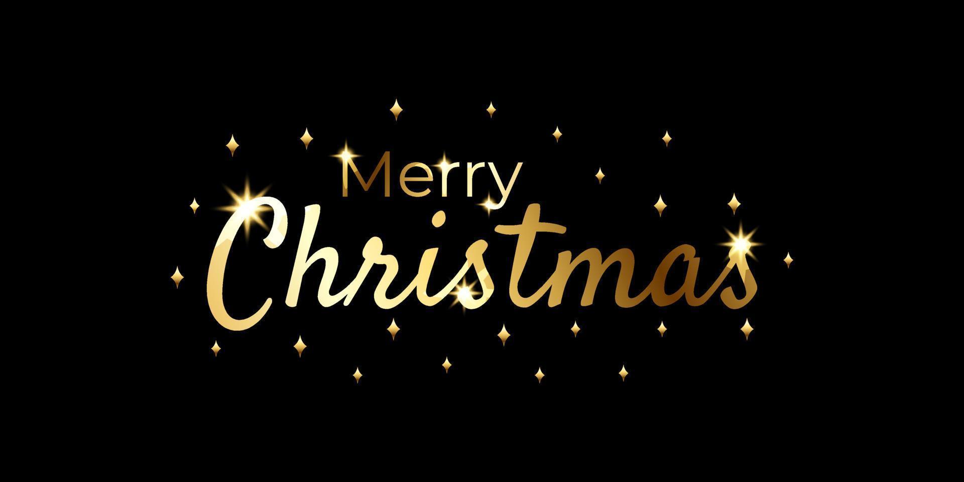 Merry Christmas golden hand lettering calligraphy vector