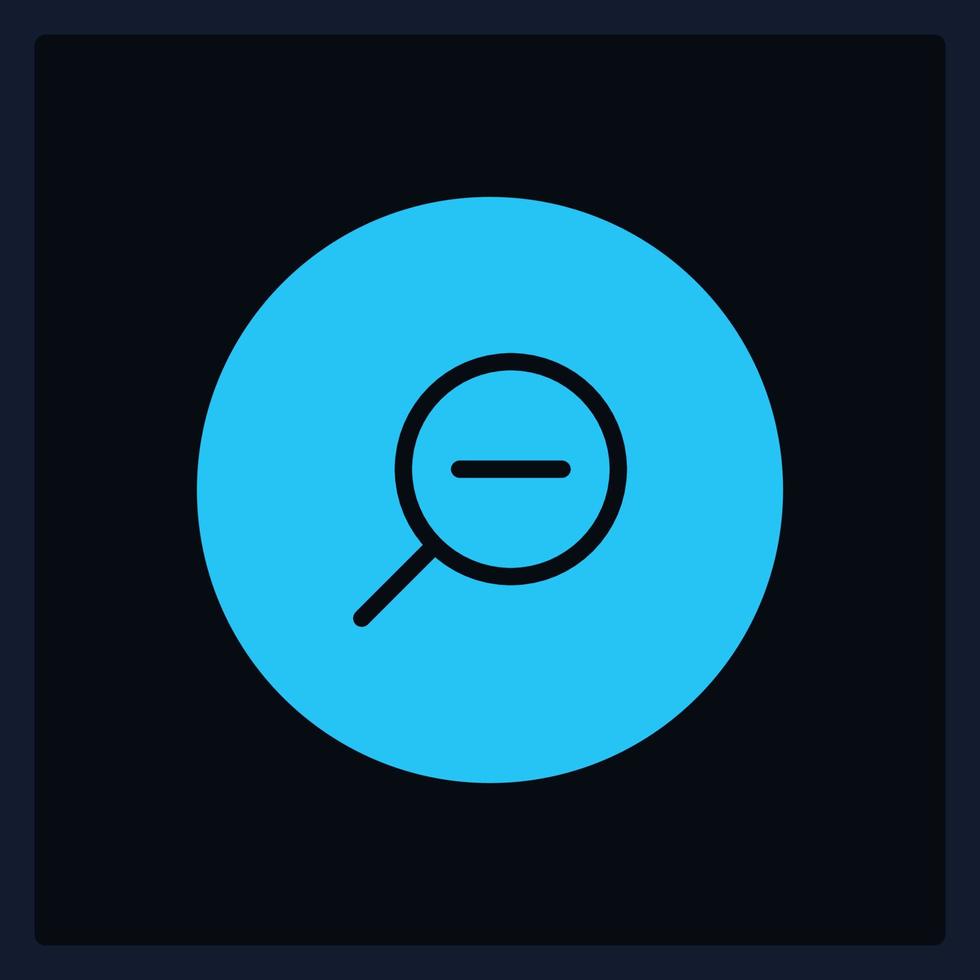 Active zoom out button UI element template. Editable isolated vector