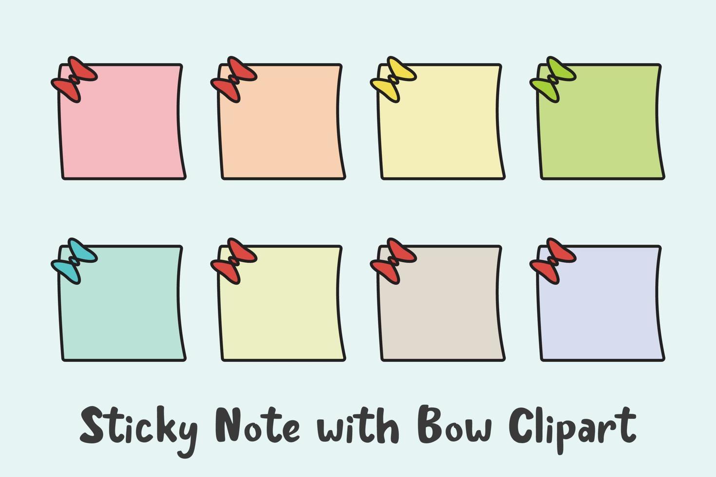 Sticky Note with Bow Clipart vector