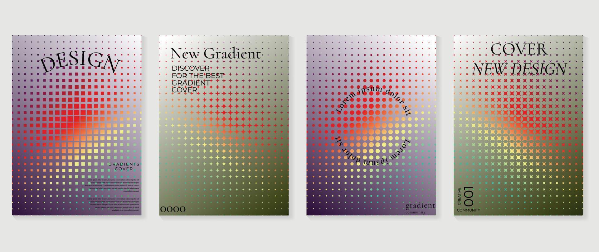 Vibrant colorful gradient background vector. Creative trendy rainbow halftone dots and geometric shape on gradient background. Design illustration for cover, wallpaper, poster, business, card, banner. vector