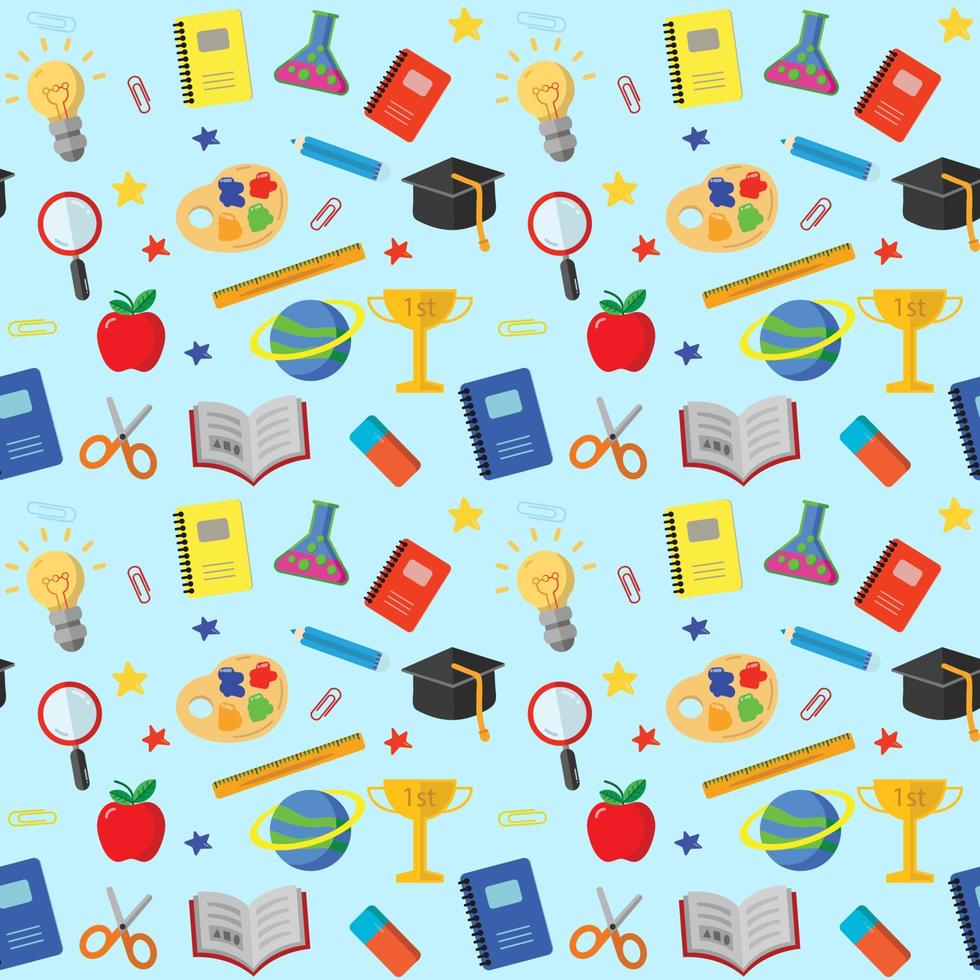 Fabric textile school supplies graphic seamless pattern. Abstract geometric antique vintage retro style. Art print vector design for textile, wallpaper, clothing, backdrop, tile, wrapping, background.