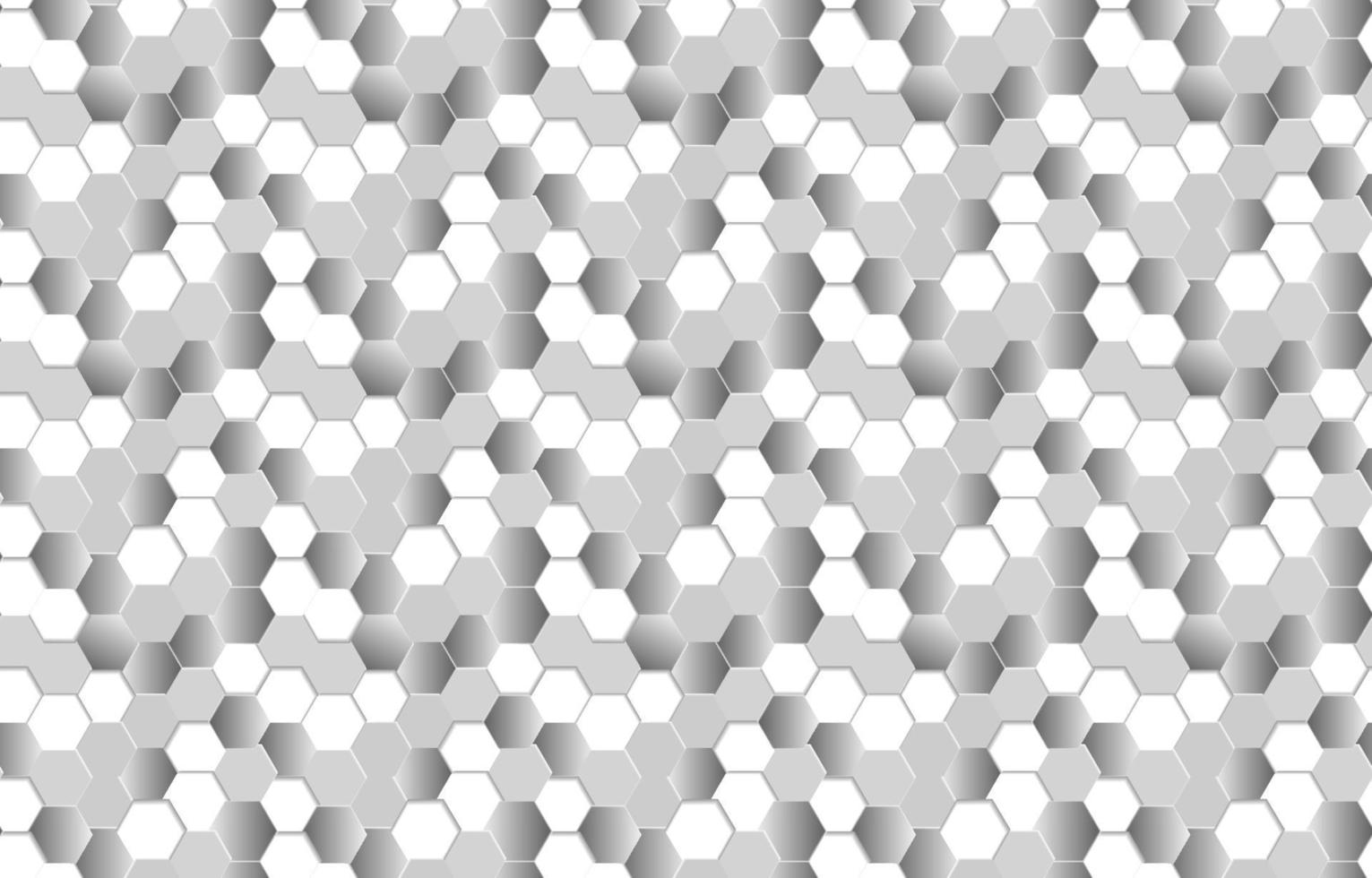 Futuristic honeycomb mosaic white and silver seamless pattern background. Realistic geometric mesh cells texture. Abstract white and silver vector wallpaper with hexagon grid. Modern style.