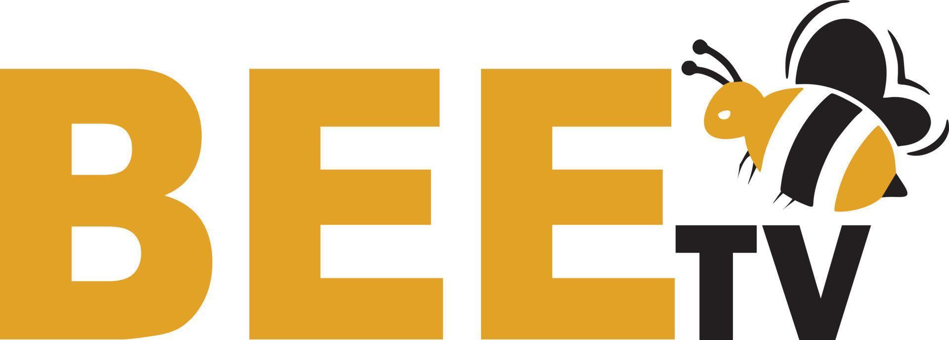 Bee Tv Logo with Honey Bee Icon vector