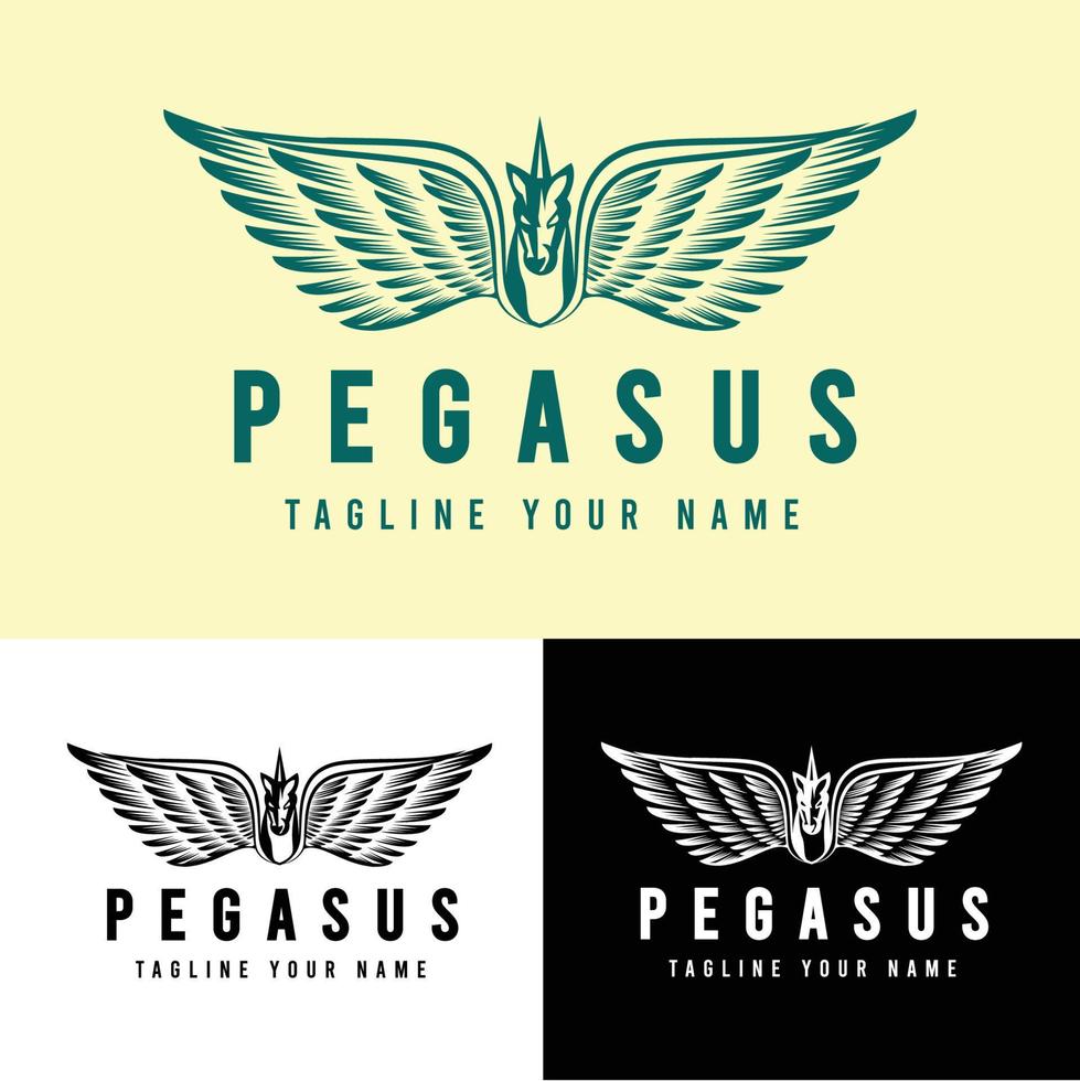 Horse Pegasus Logo vector