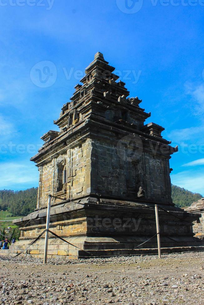 Local tourists visit Arjuna temple complex at Dieng Plateau after the covid 19 emergency response period photo
