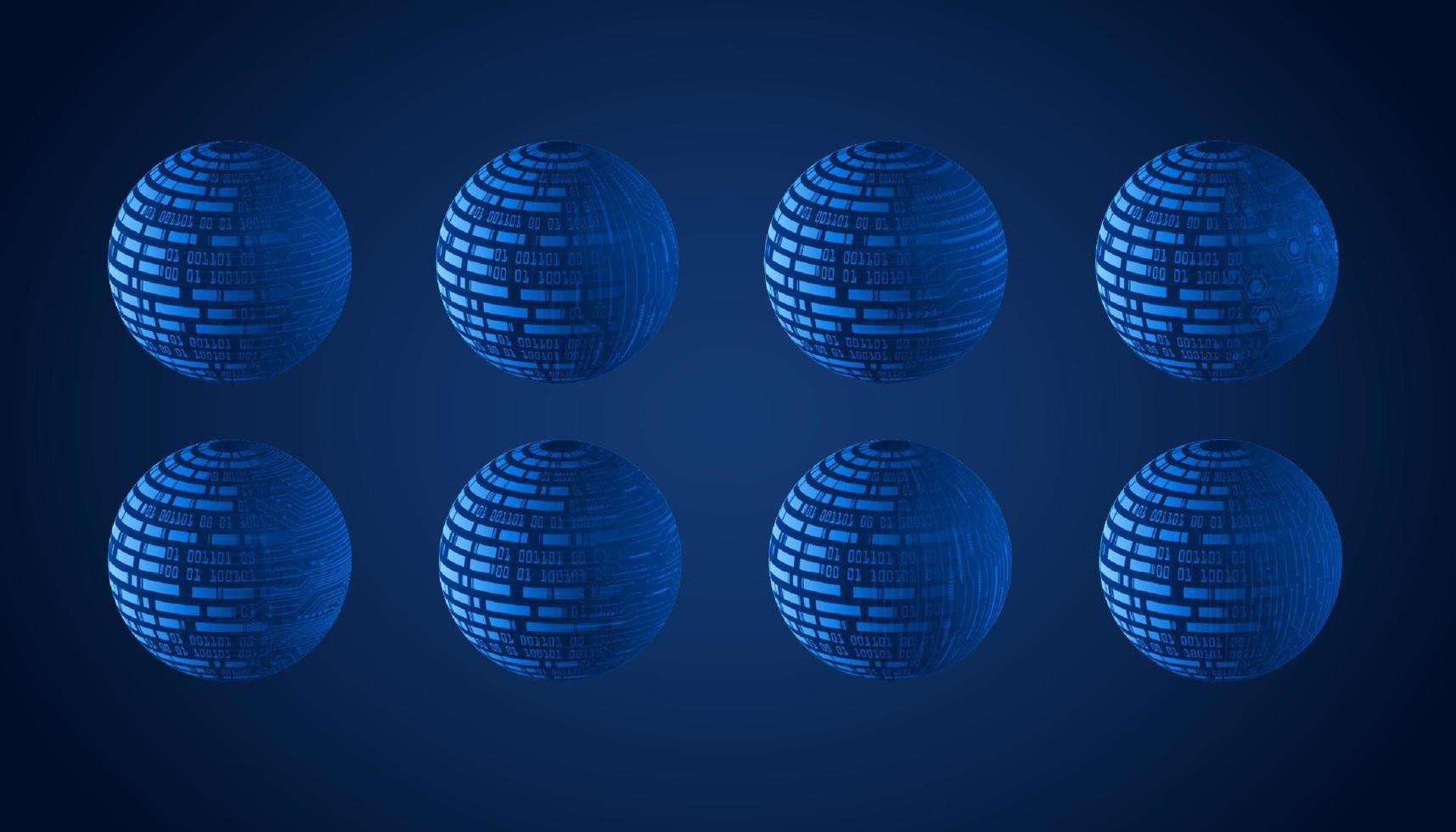 conjunto de globo de tecnología moderna vector