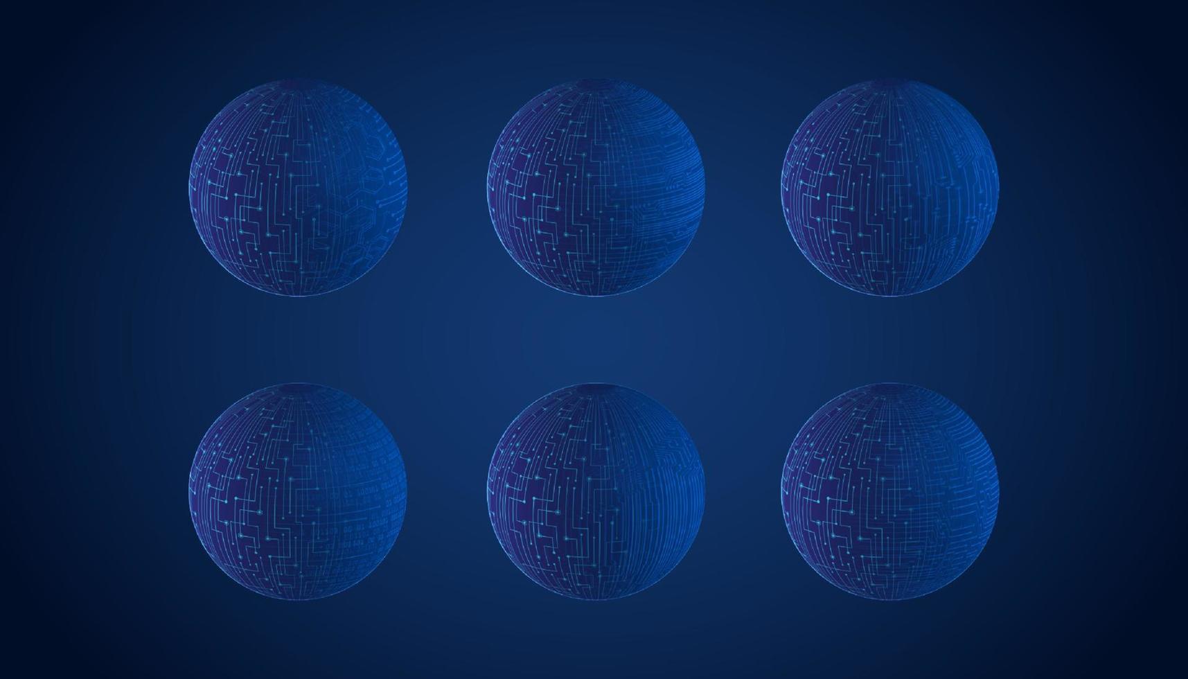Modern Technology Globe set vector
