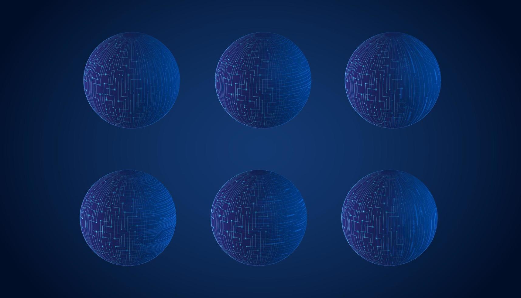 Modern Technology Globe set vector